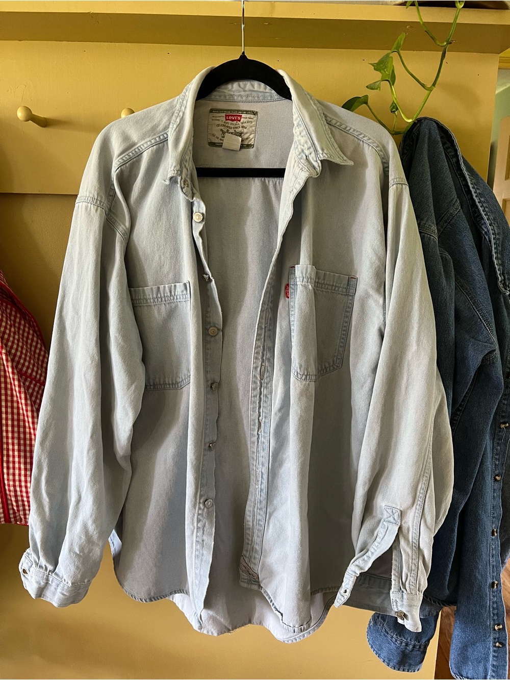 Levi's Light Blue Denim Shirt with Red Logo Patch